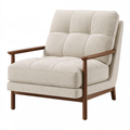 Poltrona 78 x 85 x 100 cm in tessuto beige e legno stile moderno