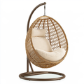 Poltrona sospesa 105 x 105 x 195 cm in fibra intrecciata naturale con struttura in metallo