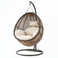 Poltrona sospesa 105 x 105 x 195 cm in rattan sintetico marrone con supporto in acciaio - stile boho da esterno