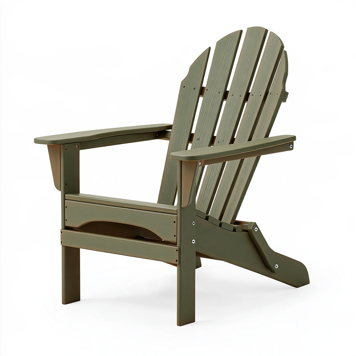 Sedia da giardino Adirondack 79 x 89 x 98 cm in legno verde oliva con schienale inclinato