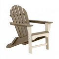 Sedia Adirondack 80 x 90 x 95 cm in plastica effetto legno tortora e bianco per esterno stile classico