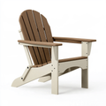 Sedia Adirondack da esterno 80 x 94 x 98 cm in plastica marrone e bianco pieghevole