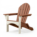 Sedia Adirondack 79 x 83 x 97 cm in plastica marrone/bianco da esterno con braccioli