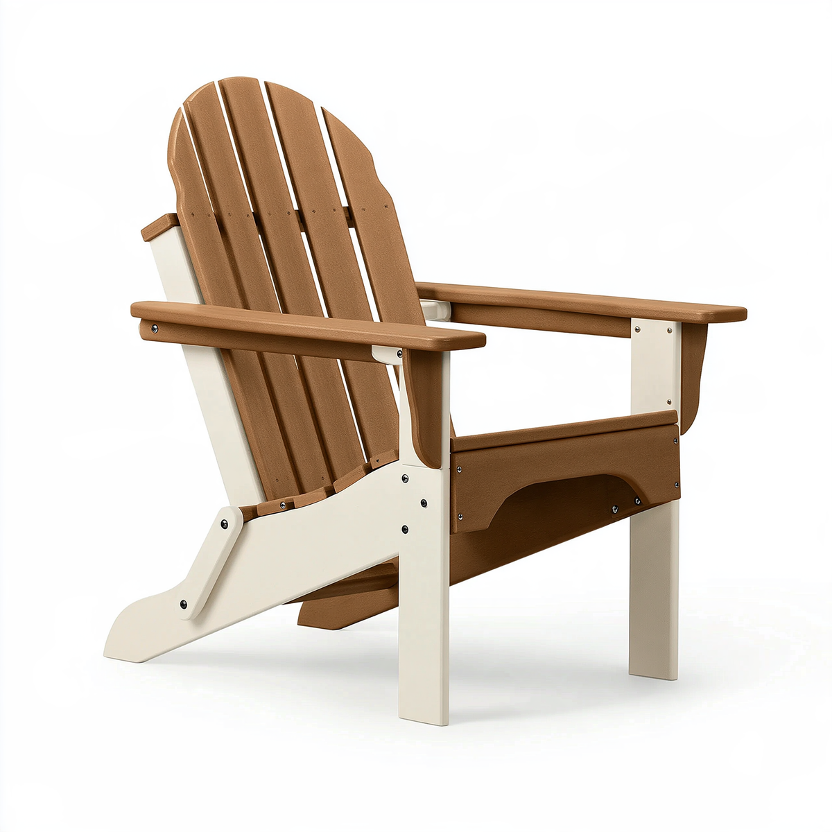 Sedia Adirondack da esterno 82 x 78 x 98 cm in plastica marrone/crema pieghevole