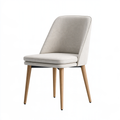 Sedia imbottita 55 x 61 x 88 cm in tessuto avorio con gambe in legno stile moderno