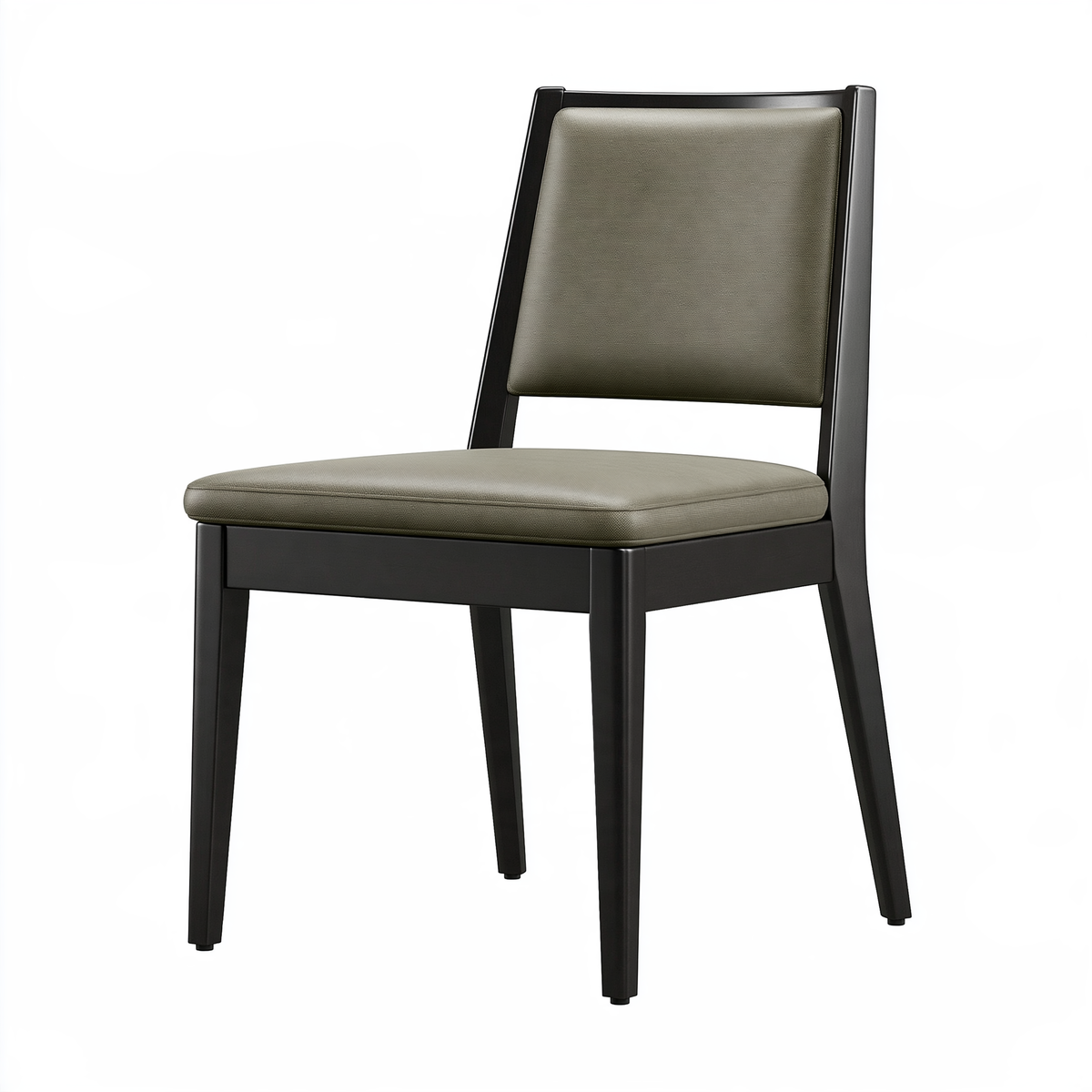 Sedia da pranzo 48 x 54 x 82 cm in legno nero e tessuto verde oliva - imbottita