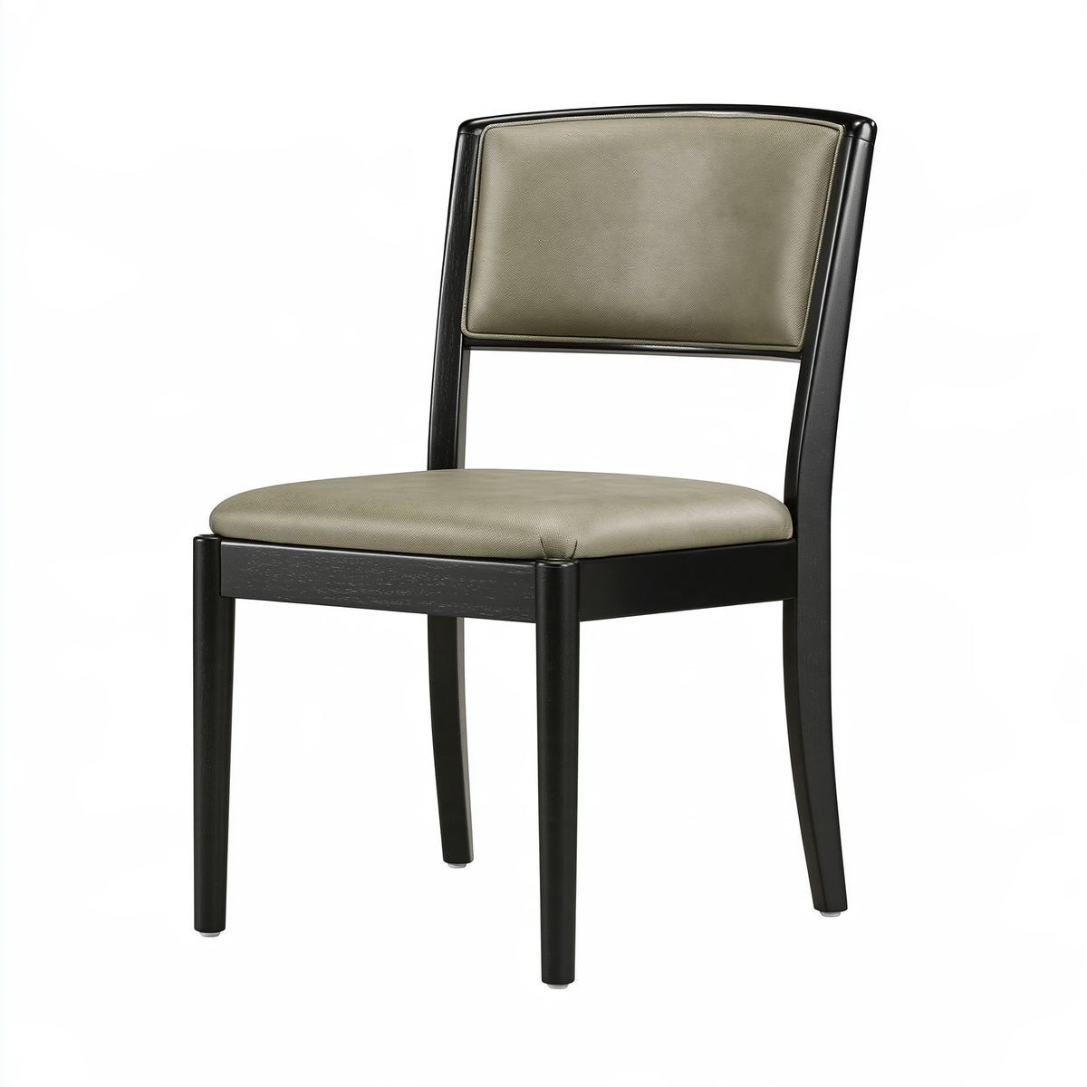 Sedia da pranzo 45 x 52 x 82 cm in legno nero e tessuto verde oliva - imbottita