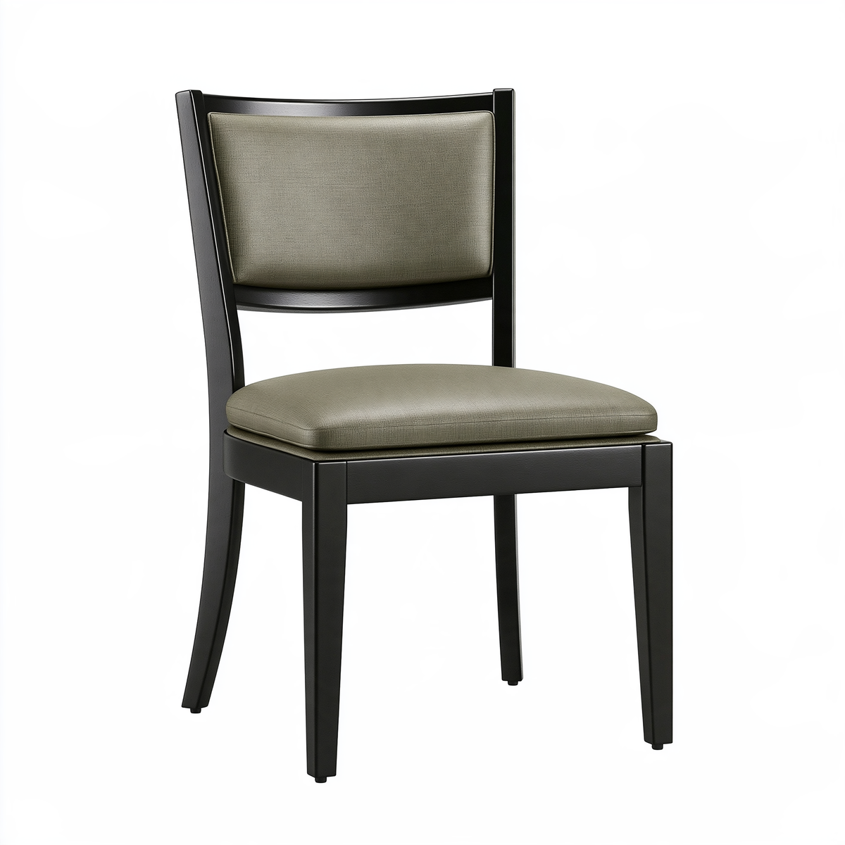 Sedia da pranzo 48 x 55 x 88 cm in legno nero con imbottitura in tessuto verde stile moderno