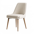 Sedia imbottita 55 x 60 x 88 cm in tessuto beige con gambe in legno - stile moderno